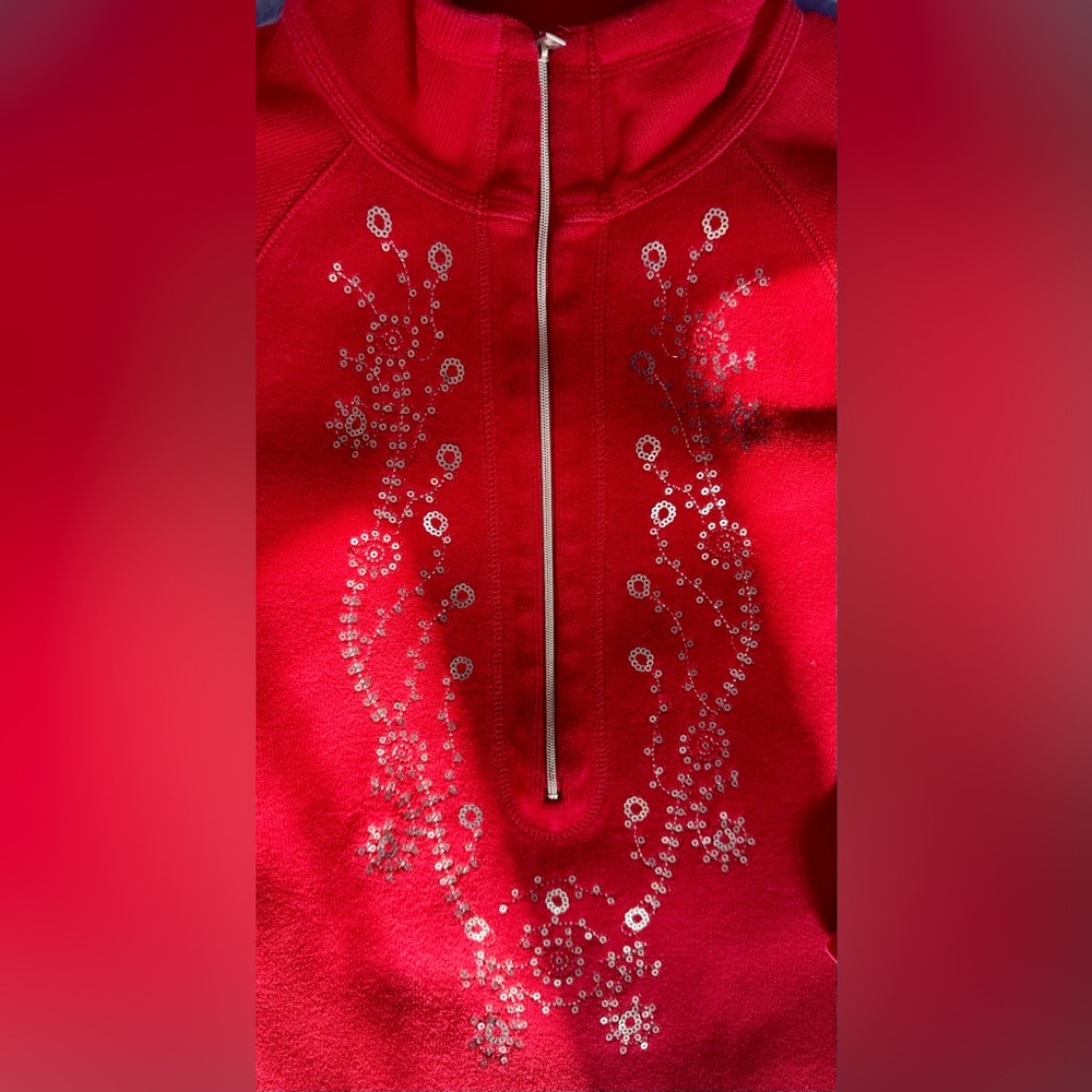 Tommy Bahama Women’s Half-Zip Long Sleeve Sweater Sequin Embellishment - Medium - Picture 7 of 8